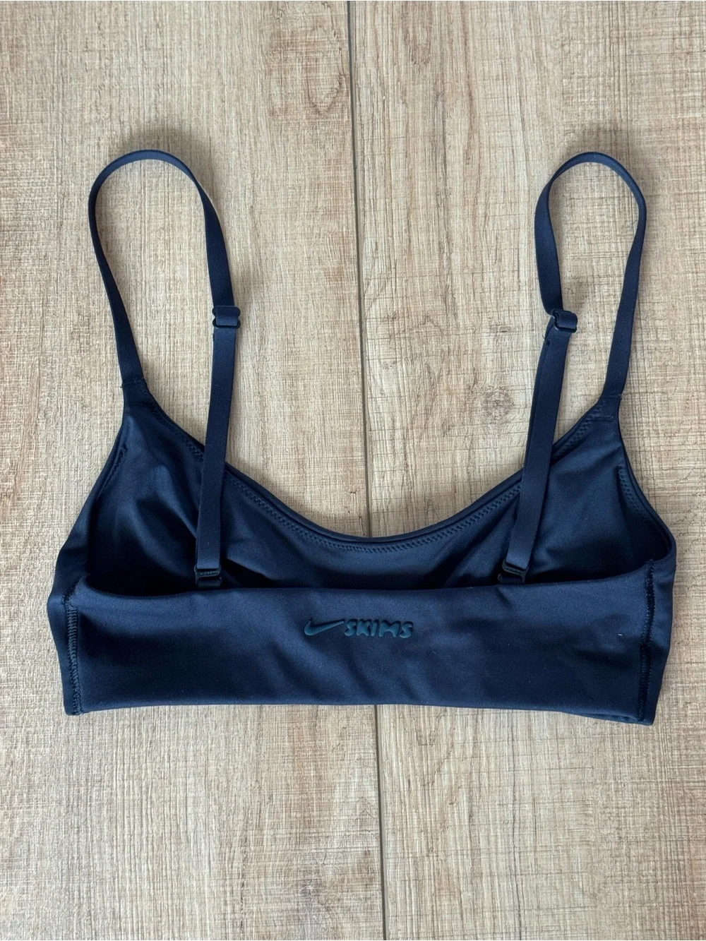 NikeSKIMS Black Minimalist Bikini Top XS Sporty Luxe Swim Black - Picture 2 of 4